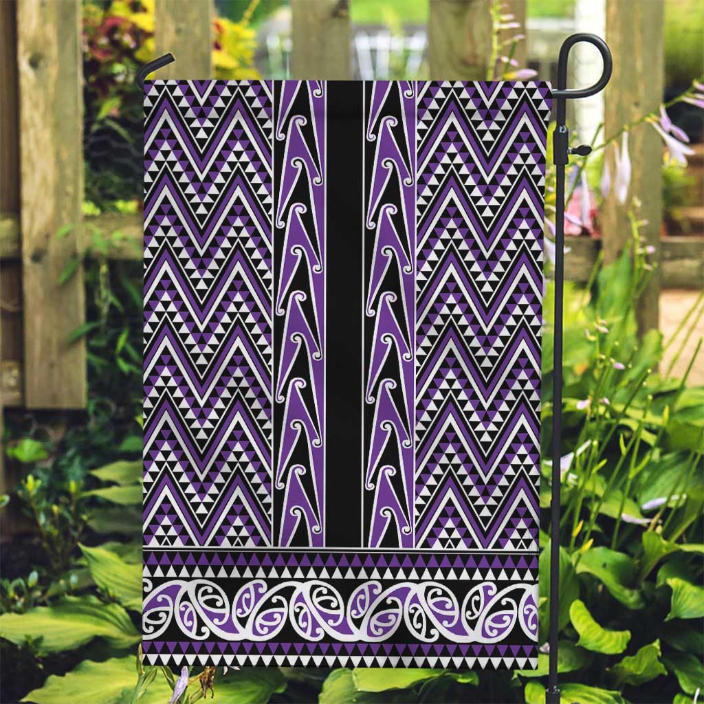 New Zealand Maori Niho Taniwha Garden Flag Waiporopo Mangopare and Puhoro Pattern