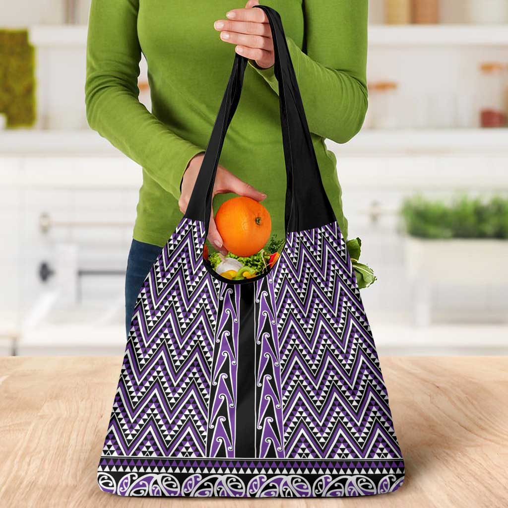 New Zealand Maori Niho Taniwha Grocery Bag Waiporopo Mangopare and Puhoro Pattern LT9 - Polynesian Pride