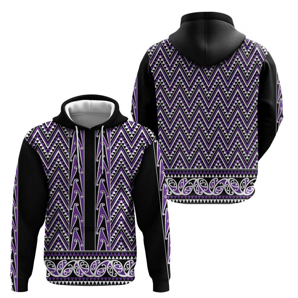 New Zealand Maori Niho Taniwha Hoodie Waiporopo Mangopare and Puhoro Pattern