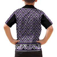 New Zealand Maori Niho Taniwha Kid Hawaiian Shirt Waiporopo Mangopare and Puhoro Pattern LT9 - Polynesian Pride