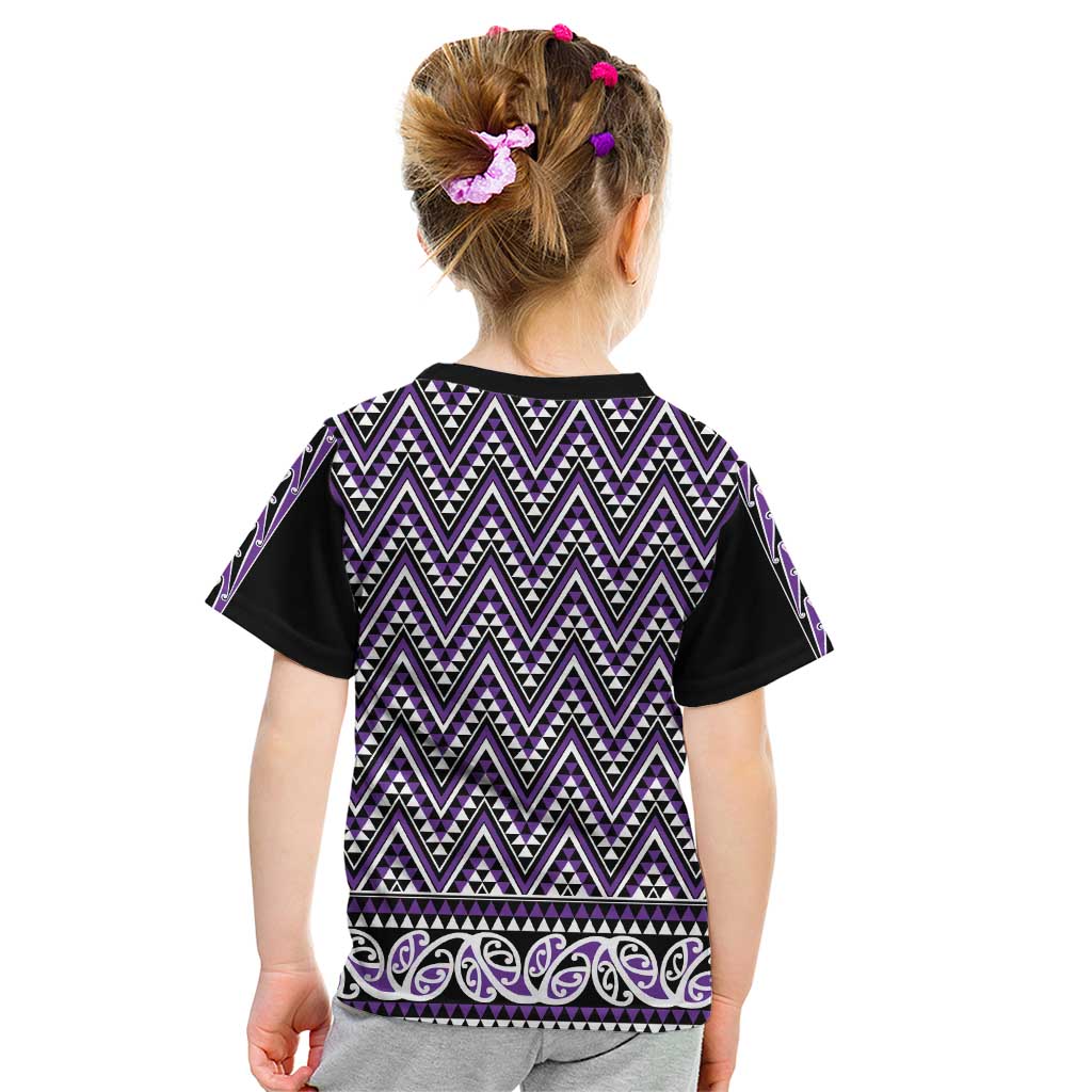 New Zealand Maori Niho Taniwha Kid T Shirt Waiporopo Mangopare and Puhoro Pattern LT9 - Polynesian Pride