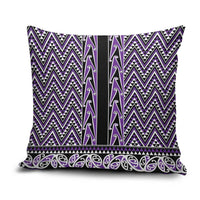 New Zealand Maori Niho Taniwha Pillow Cover Waiporopo Mangopare and Puhoro Pattern LT9 Purple - Polynesian Pride