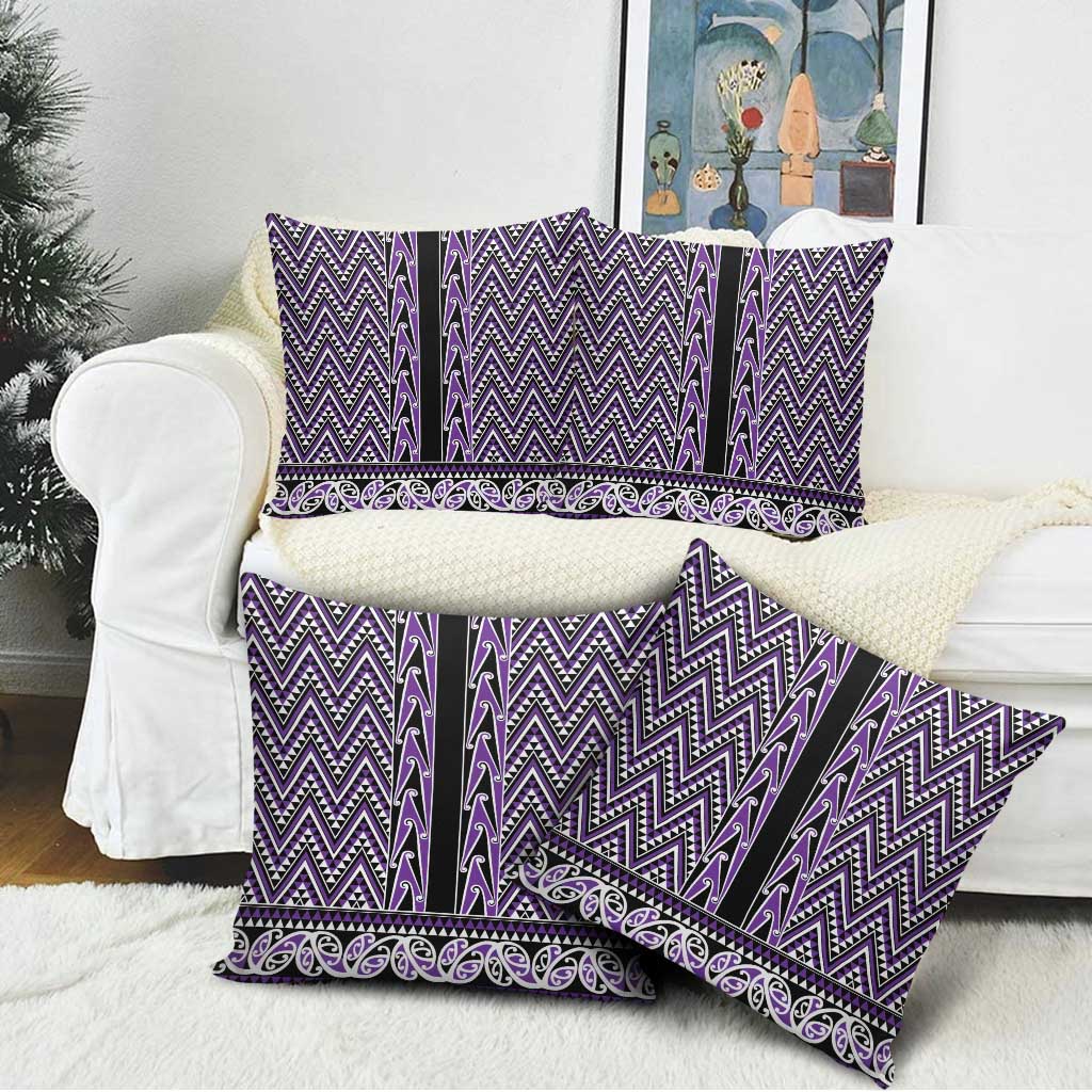 New Zealand Maori Niho Taniwha Pillow Cover Waiporopo Mangopare and Puhoro Pattern LT9 - Polynesian Pride