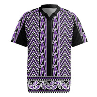New Zealand Maori Niho Taniwha Rugby Jersey Waiporopo Mangopare and Puhoro Pattern LT9 Purple - Polynesian Pride