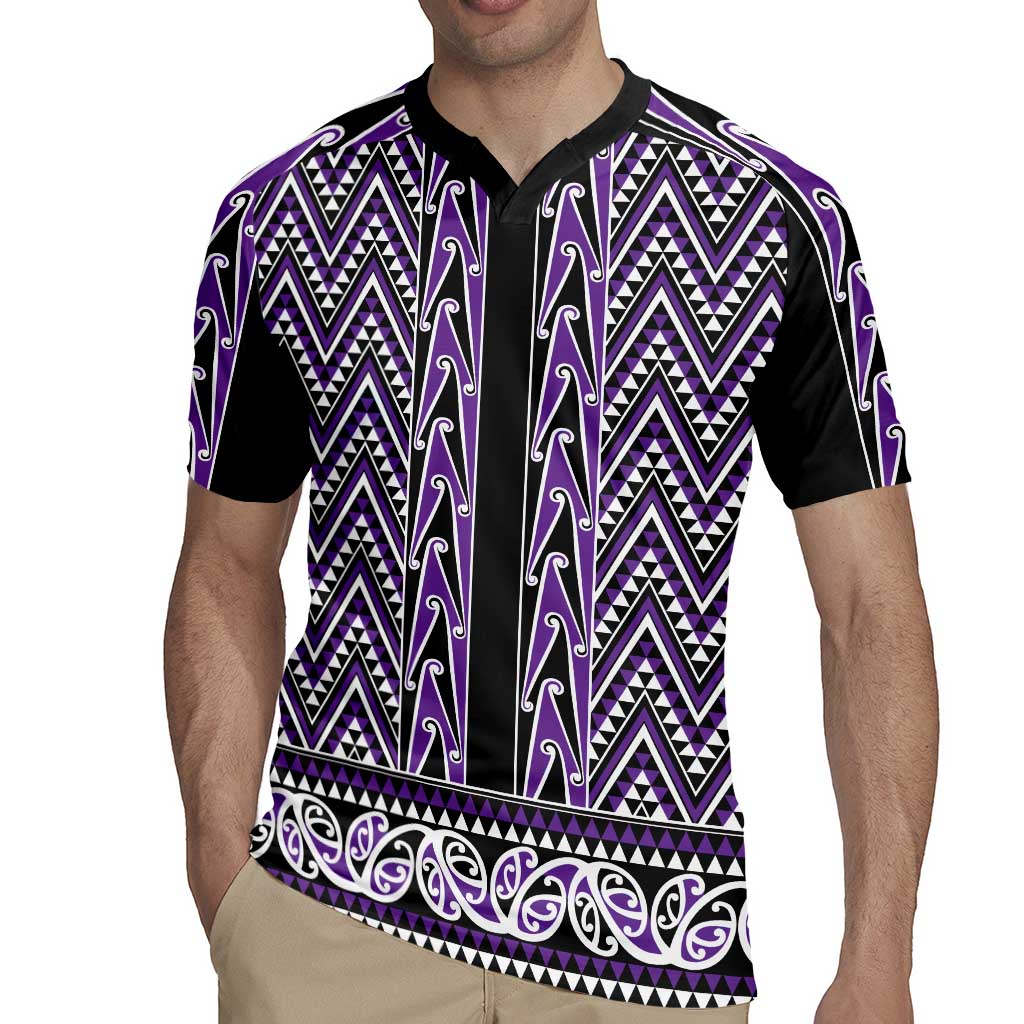 New Zealand Maori Niho Taniwha Rugby Jersey Waiporopo Mangopare and Puhoro Pattern LT9 - Polynesian Pride