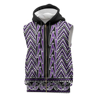 New Zealand Maori Niho Taniwha Sleeveless Zip Hoodie Waiporopo Mangopare and Puhoro Pattern - Polynesian Pride
