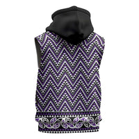 New Zealand Maori Niho Taniwha Sleeveless Zip Hoodie Waiporopo Mangopare and Puhoro Pattern - Polynesian Pride