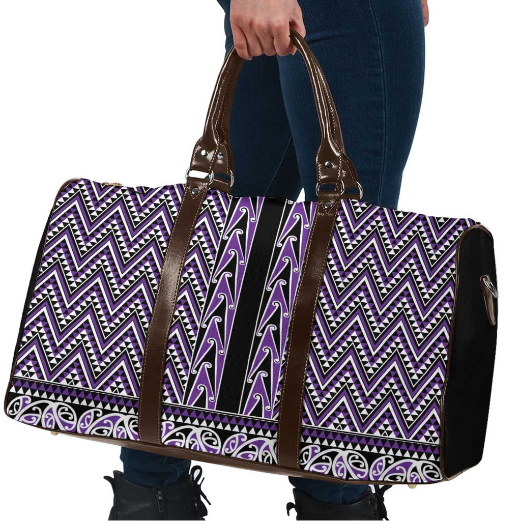 New Zealand Maori Niho Taniwha Travel Bag Waiporopo Mangopare and Puhoro Pattern - Polynesian Pride
