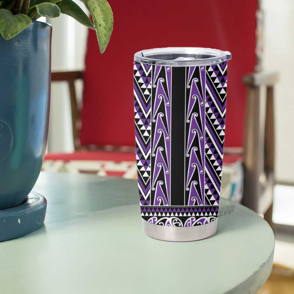 New Zealand Maori Niho Taniwha Tumbler Cup Waiporopo Mangopare and Puhoro Pattern LT9 - Polynesian Pride