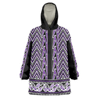 New Zealand Maori Niho Taniwha Wearable Blanket Hoodie Waiporopo Mangopare and Puhoro Pattern