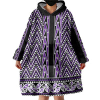 New Zealand Maori Niho Taniwha Wearable Blanket Hoodie Waiporopo Mangopare and Puhoro Pattern