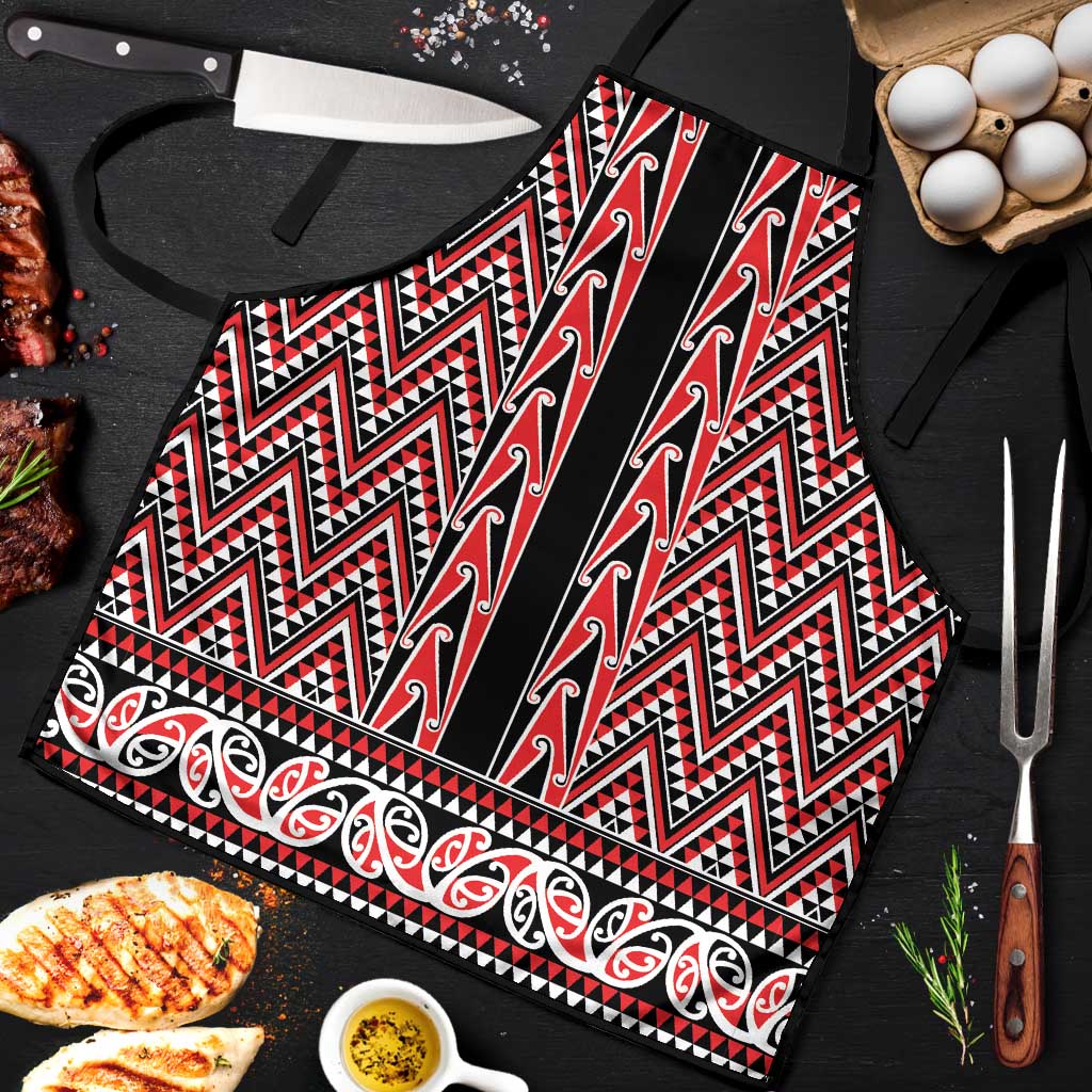 New Zealand Maori Niho Taniwha Apron Whero Mangopare and Puhoro Pattern - Polynesian Pride