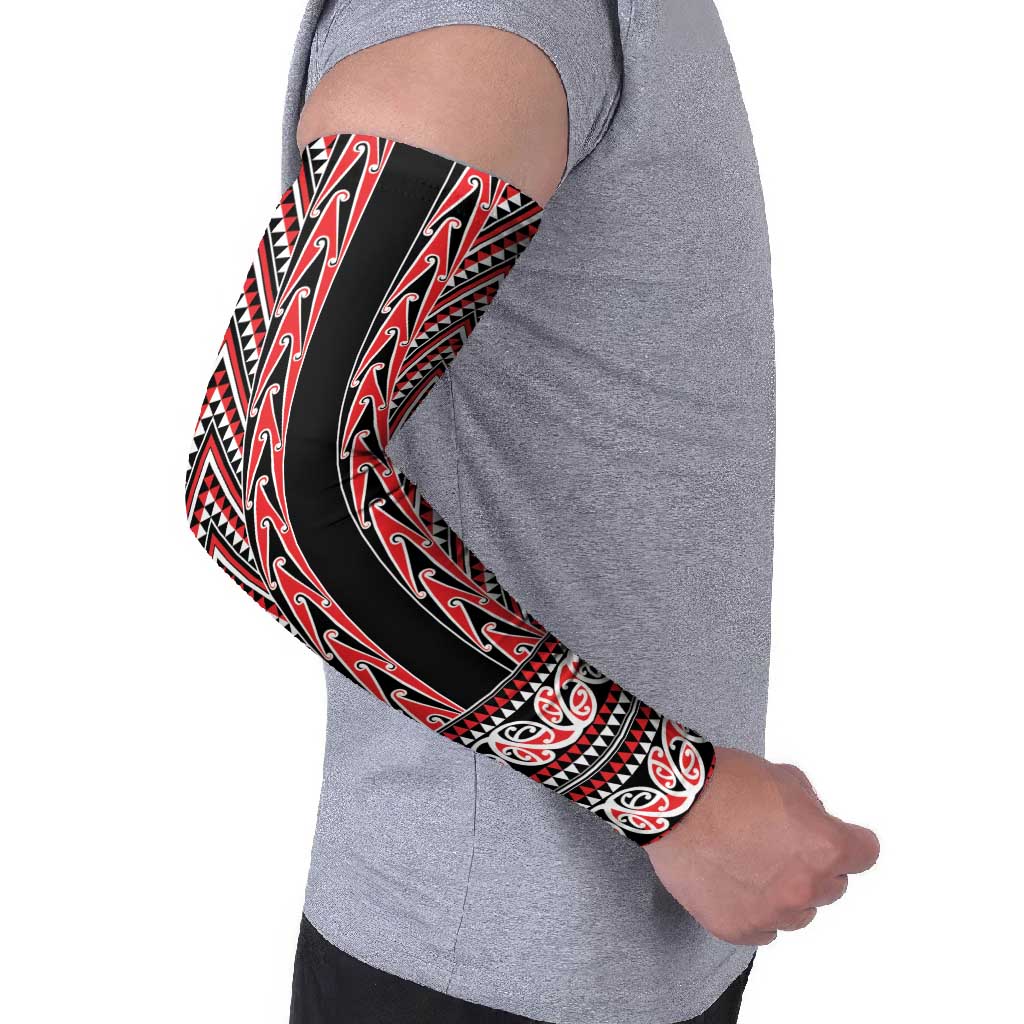 New Zealand Maori Niho Taniwha Arm Sleeves Whero Mangopare and Puhoro Pattern - Polynesian Pride