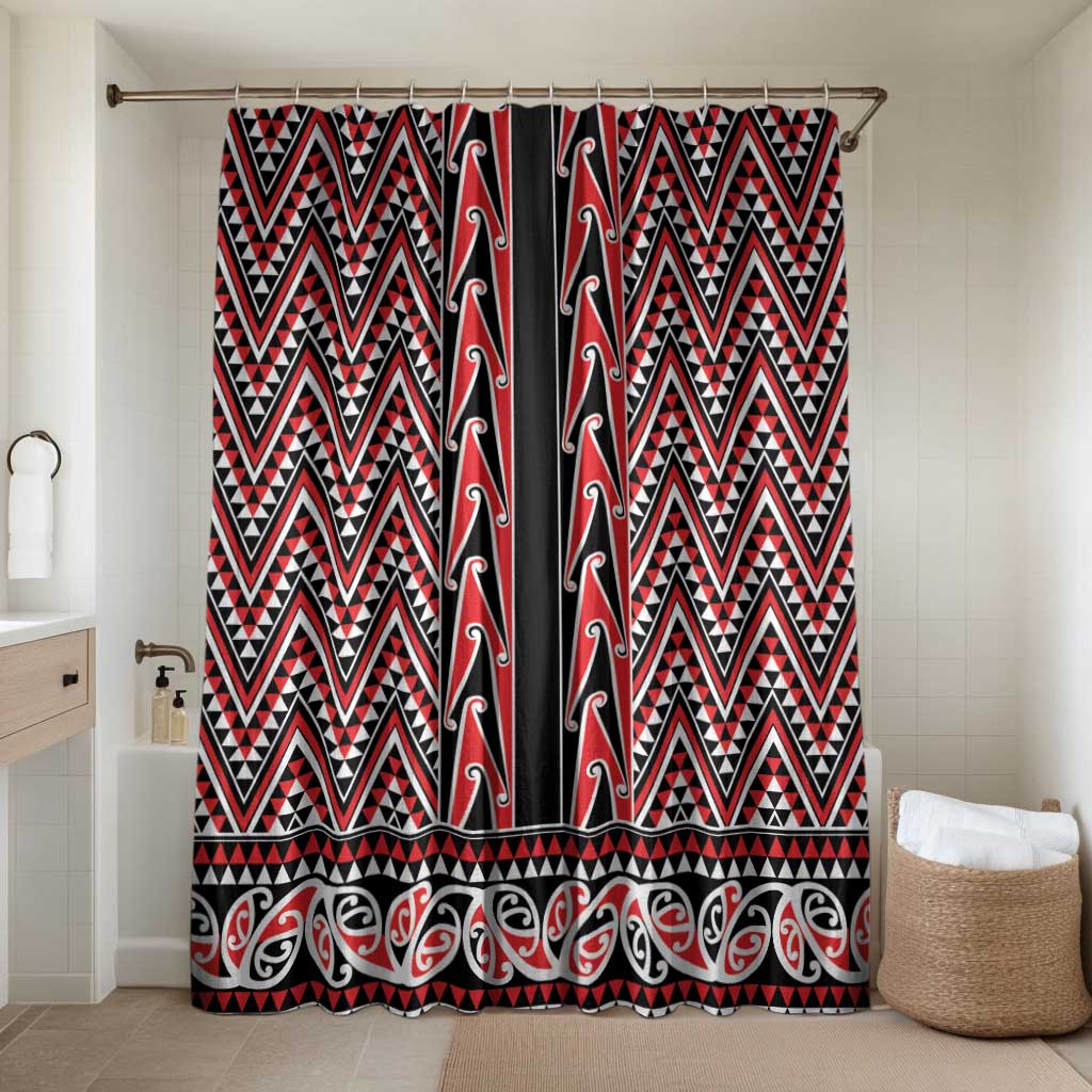 New Zealand Maori Niho Taniwha Bathroom Set Whero Mangopare and Puhoro Pattern - Polynesian Pride