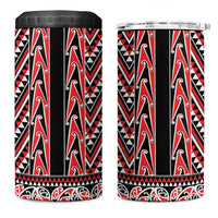 New Zealand Maori Niho Taniwha 4 in 1 Can Cooler Tumbler Whero Mangopare and Puhoro Pattern LT9 One Size: 16 oz Red - Polynesian Pride