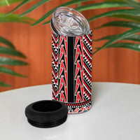 New Zealand Maori Niho Taniwha 4 in 1 Can Cooler Tumbler Whero Mangopare and Puhoro Pattern LT9 - Polynesian Pride