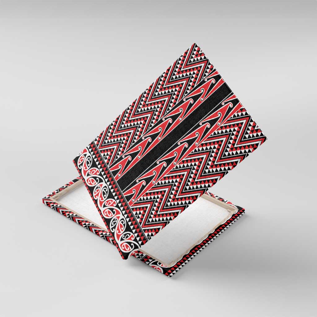 New Zealand Maori Niho Taniwha Canvas Wall Art Whero Mangopare and Puhoro Pattern