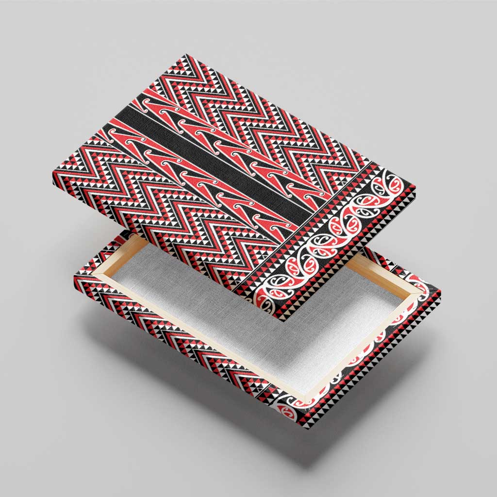 New Zealand Maori Niho Taniwha Canvas Wall Art Whero Mangopare and Puhoro Pattern