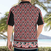 New Zealand Maori Niho Taniwha Hawaiian Shirt Whero Mangopare and Puhoro Pattern