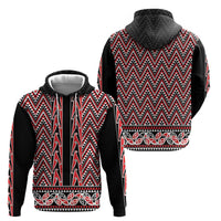 New Zealand Maori Niho Taniwha Hoodie Whero Mangopare and Puhoro Pattern