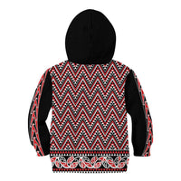 New Zealand Maori Niho Taniwha Kid Hoodie Whero Mangopare and Puhoro Pattern