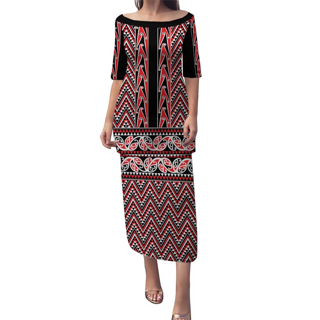 New Zealand Maori Niho Taniwha Puletasi Whero Mangopare and Puhoro Pattern