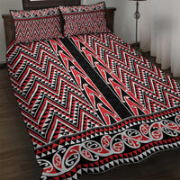 New Zealand Maori Niho Taniwha Quilt Bed Set Whero Mangopare and Puhoro Pattern