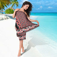 New Zealand Maori Niho Taniwha Sarong Whero Mangopare and Puhoro Pattern LT9 - Polynesian Pride