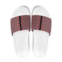 New Zealand Maori Niho Taniwha Slide Sandals Whero Mangopare and Puhoro Pattern LT9 Red - Polynesian Pride