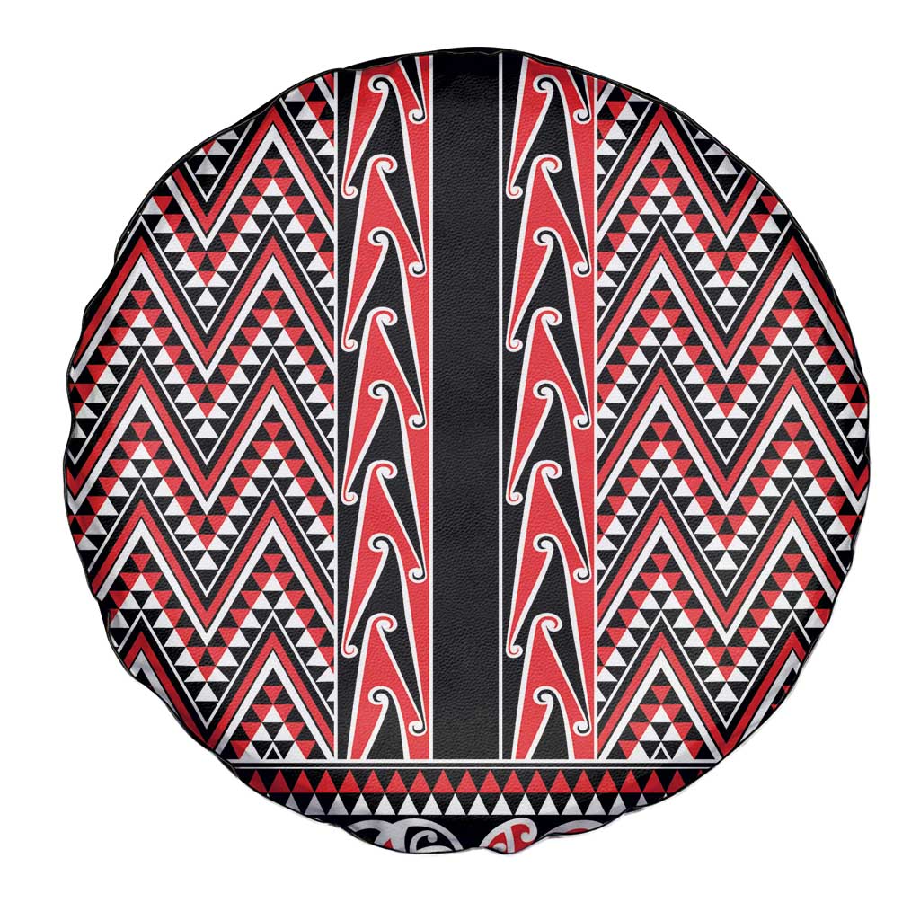 New Zealand Maori Niho Taniwha Spare Tire Cover Whero Mangopare and Puhoro Pattern