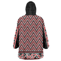 New Zealand Maori Niho Taniwha Wearable Blanket Hoodie Whero Mangopare and Puhoro Pattern
