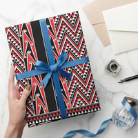 New Zealand Maori Niho Taniwha Wrapping Paper Whero Mangopare and Puhoro Pattern - Polynesian Pride