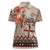 Vintage Bula Fiji Personalised Women Polo Shirt Beige Hibiscus Tapa Pattern