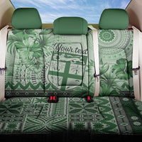 Vintage Bula Fiji Personalised Back Car Seat Cover Green Hibiscus Tapa Pattern LT9