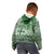 Vintage Bula Fiji Personalised Kid Hoodie Green Hibiscus Tapa Pattern