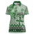 Vintage Bula Fiji Personalised Women Polo Shirt Green Hibiscus Tapa Pattern