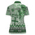 Vintage Bula Fiji Personalised Women Polo Shirt Green Hibiscus Tapa Pattern