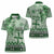 Vintage Bula Fiji Personalised Women Polo Shirt Green Hibiscus Tapa Pattern