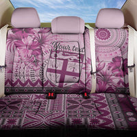 Vintage Bula Fiji Personalised Back Car Seat Cover Pink Hibiscus Tapa Pattern LT9