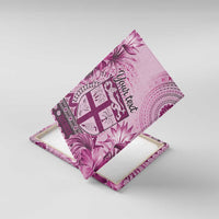Vintage Bula Fiji Personalised Canvas Wall Art Pink Hibiscus Tapa Pattern LT9