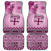Vintage Bula Fiji Personalised Car Mats Pink Hibiscus Tapa Pattern LT9