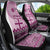 Vintage Bula Fiji Personalised Car Seat Cover Pink Hibiscus Tapa Pattern