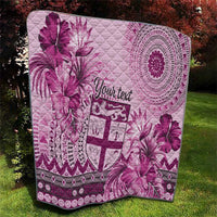 Vintage Bula Fiji Personalised Quilt Pink Hibiscus Tapa Pattern LT9