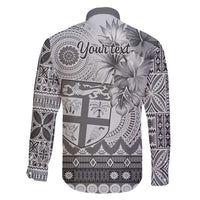 Vintage Bula Fiji Personalised Family Matching Off Shoulder Maxi Dress and Hawaiian Shirt Beige Hibiscus Tapa Pattern