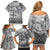 Vintage Bula Fiji Personalised Family Matching Off Shoulder Short Dress and Hawaiian Shirt Beige Hibiscus Tapa Pattern