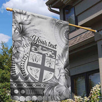 Vintage Bula Fiji Personalised Garden Flag Beige Hibiscus Tapa Pattern LT9