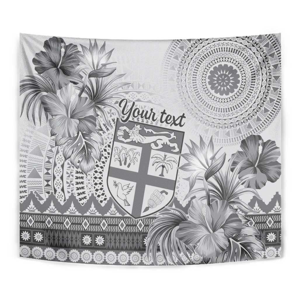 Vintage Bula Fiji Personalised Tapestry Beige Hibiscus Tapa Pattern LT9