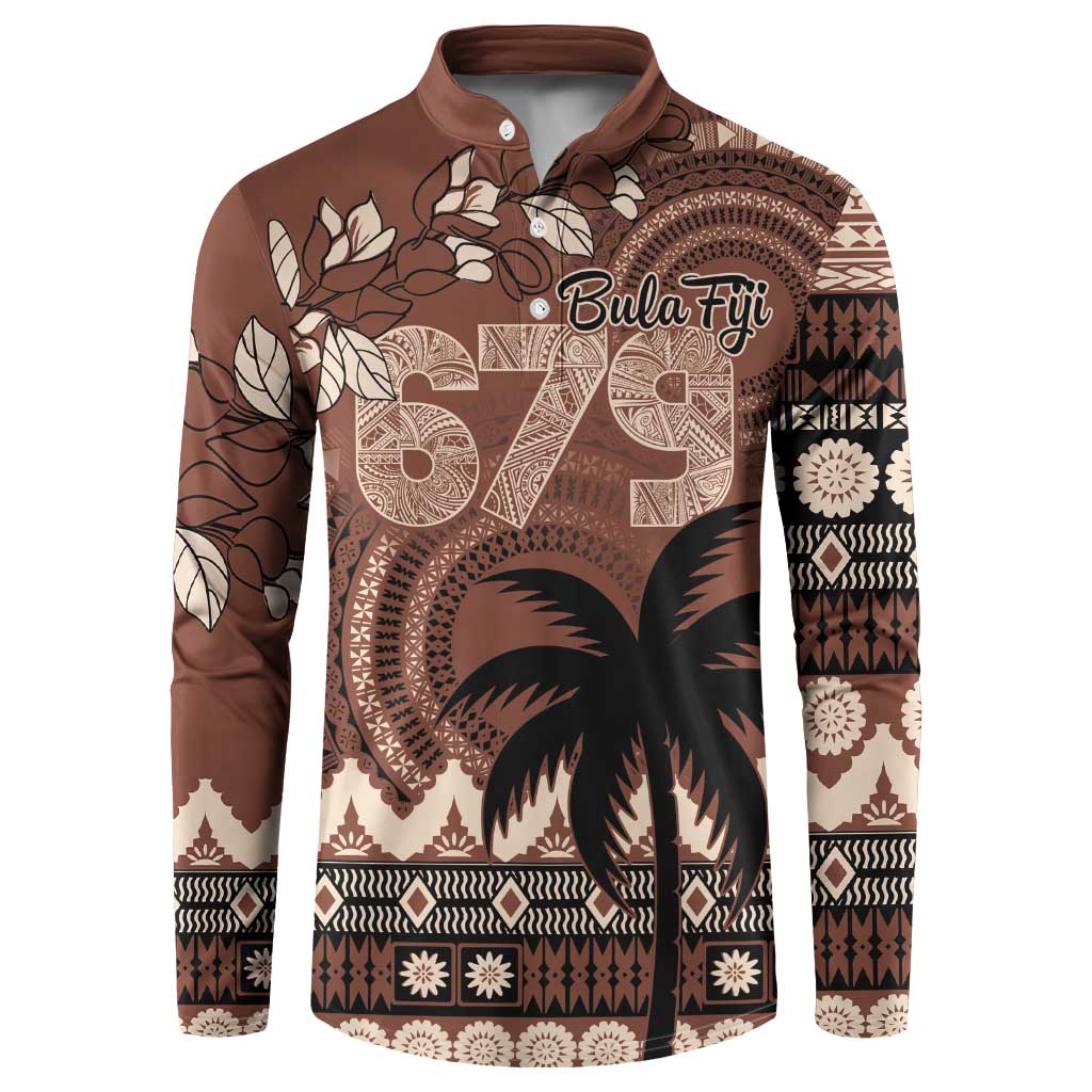 Personalised Bula Fiji 679 Button Sweatshirt Fijian Tagimoucia Masi Tapa Art