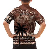 Personalised Bula Fiji 679 Family Matching Off The Shoulder Long Sleeve Dress and Hawaiian Shirt Fijian Tagimoucia Masi Tapa Art