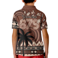Personalised Bula Fiji 679 Kid Polo Shirt Fijian Tagimoucia Masi Tapa Art